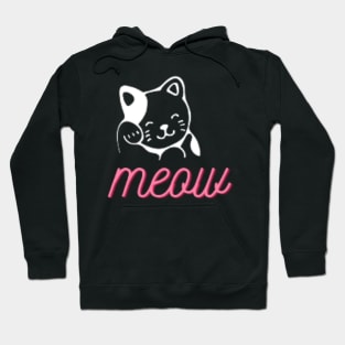 Meow Cat TShirt  - Cute Cat Wordplay TShirt Hoodie